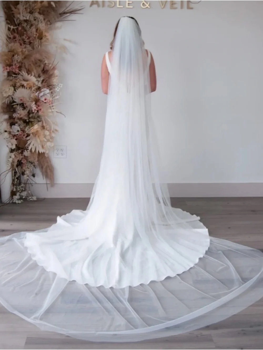 Classic White Cathedral Wedding Veil - Long Sheer Bridal Veil